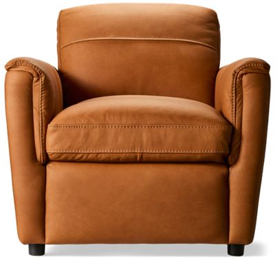 Quincy Leather Chair - Top Grain Leather - High-Resiliency Foam Cushions - Plush Pillow Back - Cozy Box Seat