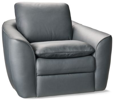 Paxton Leather Swivel Chair - Top-Grain Leather - Contemporary Sloped Arms - Pillowtop Cushion - Cloud-Like Comfort