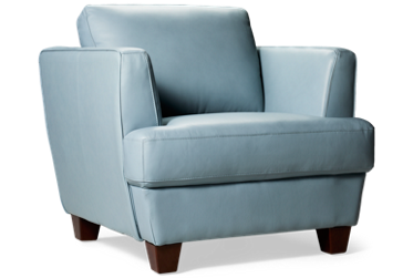 Brighton Leather Chair - Flared Track Arms - Plush Cushions - Tapered Square Legs - Soft Leather