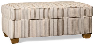 Gainesville Storage Ottoman - Easy Care Sunbrella - Hinged Top for Storage - Two Matching Toss Pillows