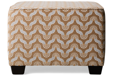 Jupiter Cube Ottoman - Easy Care Sunbrella - Tapered Square Legs - Transitional Style