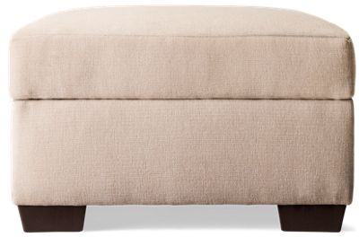Puzzle Storage Ottoman - Soft Polyester Fabric - Square Block Feet - Hinged Top - Versatile Footrest and Hidden Storage