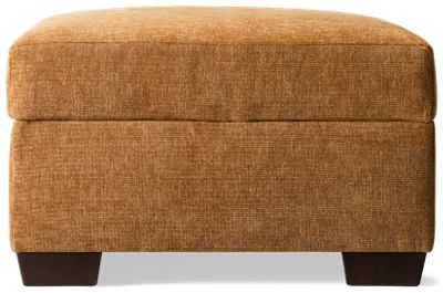Puzzle Storage Ottoman - Soft Polyester Fabric - Square Block Feet - Hinged Top - Versatile Footrest and Hidden Storage