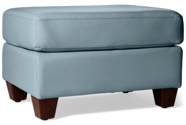 Brighton Leather Ottoman - High-Resiliency Foam Cushion - Tapered Square Legs - Soft Leather