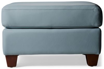 Brighton Leather Ottoman - High-Resiliency Foam Cushion - Tapered Square Legs - Soft Leather