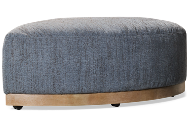Madeira Curved Ottoman - Chic Modern Design - Cushioned Top - Sturdy Wooden Base - Discreet Casters