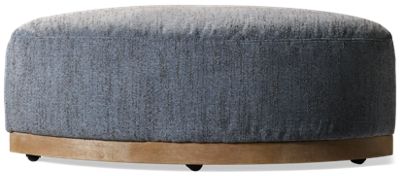 Madeira Curved Ottoman - Chic Modern Design - Cushioned Top - Sturdy Wooden Base - Discreet Casters