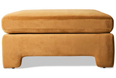 Lazy Sunday Ottoman - Soft Velvet Fabric - Modern Square Silhouette - Padded Top - Cozy Comfort