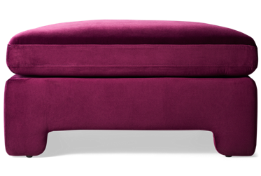 Lazy Sunday Ottoman - Soft Velvet Fabric - Modern Square Silhouette - Padded Top - Cozy Comfort