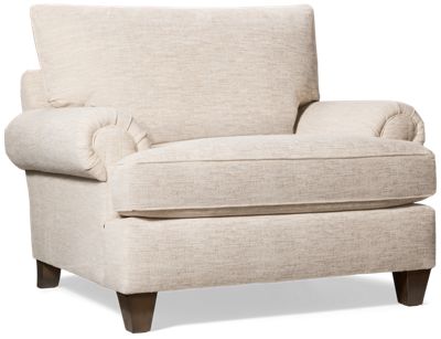 Manchester Chair & 1/2 - Performance Polyester Fabric - Rolled Arms - Two Coordinating Toss Pillows - Plush Cushions