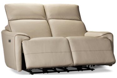 Myrtle Dual Power Loveseat Recliner - Top-Grain Leather - Tilt Power Headrest - USB Charging