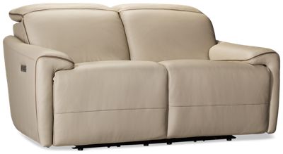 Myrtle Dual Power Loveseat Recliner - Top-Grain Leather - Tilt Power Headrest - USB Charging
