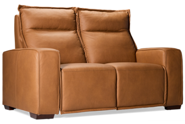 Acton Leather Dual Power Loveseat Recliner with Tilt Headrest