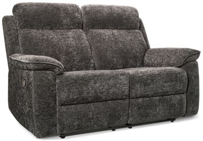 Rest Loveseat Recliner - Soft Chenille Fabric - Tufted Back & Footrest - Padded Arms