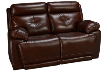 Archer Leather Dual Power Loveseat Recliner with Tilt Headrest 
