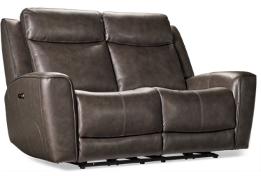 Apollo Leather Dual Power Loveseat Recliner with Tilt Headrest