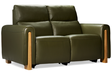 Del Mar Leather Dual Power Loveseat Recliner - Tilt Power Headrest - Top Grain Leather