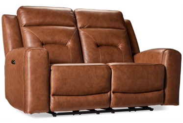 Juno Leather Dual Power Loveseat Recliner with Tilt Headrest