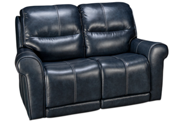 Delta Leather Dual Power Loveseat Recliner with Tilt Headrest