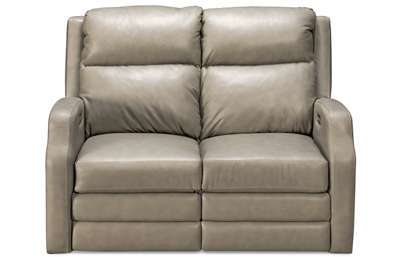 Kamiah Leather Dual Power Loveseat Recliner with Tilt Headrest and Lumbar