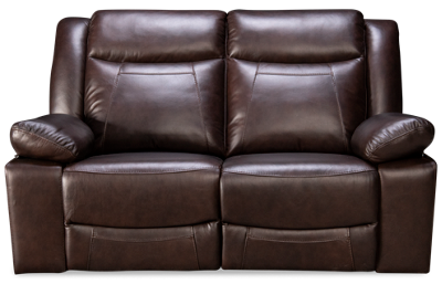 Leather Dual Power Loveseat Recliner