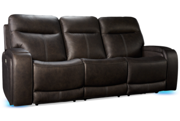 Echo Wave Leather Dual Power Sofa Recliner - Tilt Power Headrest - Heat - Massage - Immersive Sound