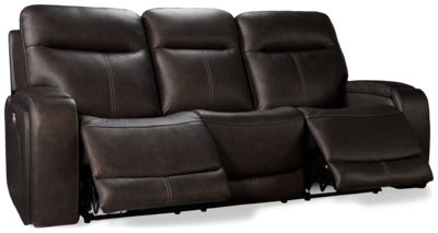 Echo Wave Leather Dual Power Sofa Recliner - Tilt Power Headrest - Heat - Massage - Multimedia