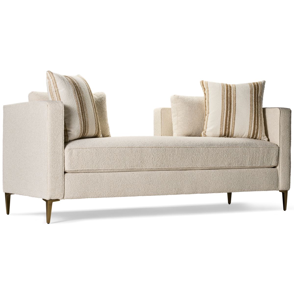Jonathan Louis Park Slope Settee - Mid-Century Modern Charm - Sleek Track Arms - Tapered Legs - Includes 2 Toss Pillows