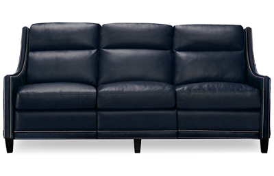 Richmond Leather Dual Power Sofa Recliner with Tilt Headrest and Nailhead