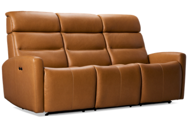 Apex Leather Dual Power Sofa Recliner - Manual Tilt Headrest - USB Ports - High Resiliency Foam - Contemporary Design