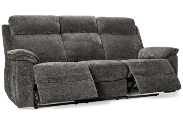 Rest Reclining Sofa - Soft Chenille Fabric - Tufted Back & Footrest - Padded Arms