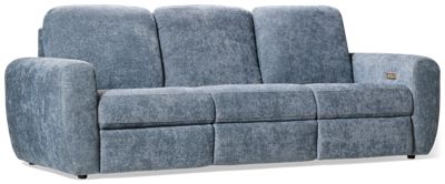 Troy Dual Power Sofa Recliner - Soft Polyester Fabric - Hidden Headrests - USB Charging