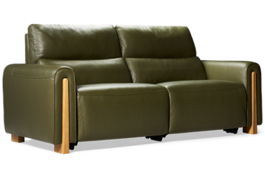 Del Mar Leather Dual Power Sofa Recliner - Tilt Power Headrest - Top Grain Leather