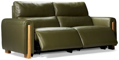 Del Mar Leather Dual Power Sofa Recliner - Tilt Power Headrest - Top Grain Leather