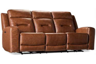Juno Leather Dual Power Sofa Recliner with Tilt Headrest