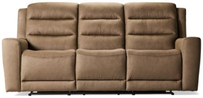 Avenida Leather Dual Power Sofa Recliner - Soft Top Grain Leather - Channel Tufted Backrests - Comfortable Bucket Seats