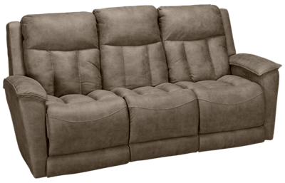 Klaussner Home Furnishings Clifford Dual Power Sofa Recliner with Tilt Headrest and Lumbar