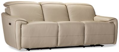 Myrtle Dual Power Sofa Recliner - Top-Grain Leather - Tilt Power Headrest - USB Charging