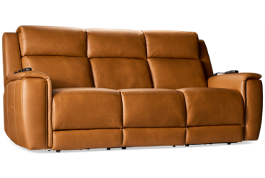Braxton Dual Power Sofa Recliner - Tilt Power Headrest - Heat - Massage - Cupholders