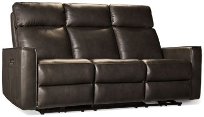 Urban Flow Dual Power Sofa Recliner - Top-Grain Leather - Tilt Power Headrest - USB Charging