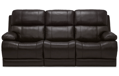 Kenaston Leather Dual Power Sofa Recliner with Tilt Headrest