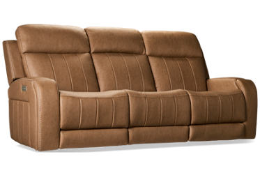 Audio Dual Power Sofa Recliner - Immersive Sound - Lighted Cup Holders - Wireless Charging - Cushy Tufted Backrests - Contemporary Design