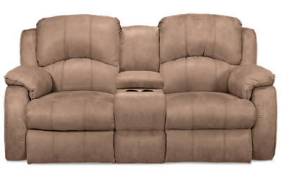 River Run Dual Power Sofa Recliner with Console and Headrest