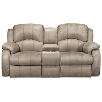 River Run Dual Power Sofa Recliner with Console and Headrest