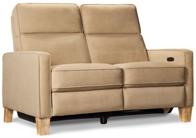 Galloway Dual Power Loveseat Recliner - Soft Fabric - Tilt Power Headrest - USB Charging - Coordinating Toss Pillows