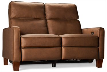 Galloway Leather Dual Power Loveseat Recliner - Tilt Power Headrest - USB Charging - Tufted Back - Track Arms