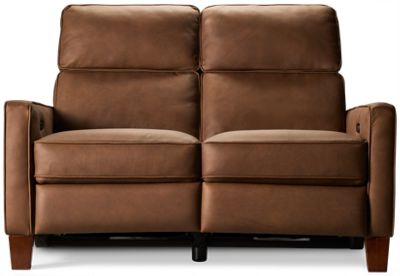 Galloway Leather Dual Power Loveseat Recliner - Tilt Power Headrest - USB Charging - Tufted Back - Track Arms