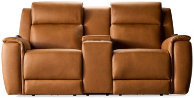 Braxton Dual Power Loveseat Recliner - Tilt Power Headrest - Heat - Massage - Console