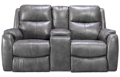 Marquis Leather Dual Power Loveseat with Tilt Headrest and Console