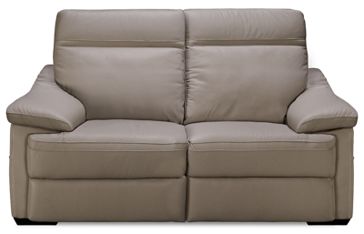 Giotto Leather Dual Power Loveseat Recliner with Tilt Headrest and Lumbar